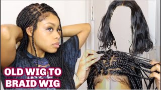 Watch Me Turn My Old Lace Wig To A Knotless Braid Wig!