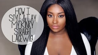 How I Lay My Kinky Straight Silk Top Lace Wig From Start To Finish!