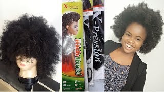 How To Make Afro Wig Using Xpression Braiding Hair