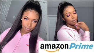 The Best Straight Lace Front Amazon Wig | Half Up Half Down Tutorial | 22Inch | Isee Hair Review