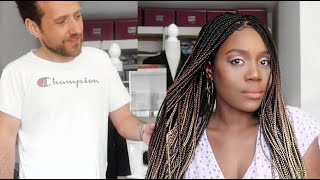 Husband Sees Me With Braids For The First Time!! | Braided Wig?? Ft Neat & Sleek
