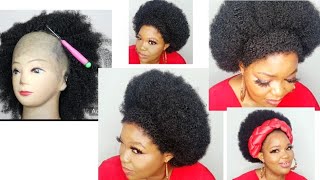 Front Down Afro Wig Using The Net Method.