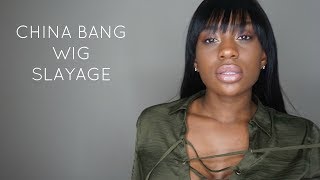 How To Slay A Full Silk Top Wig With Bangs | Wowebony