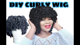 Diy Curly Crochet Wig Using Braiding Hair Extension | 2021 Best Tutorial | Curly Bangs Wig
