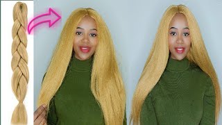 How To:Straight Bone Cheap Crochet Wig Using Braiding Extensions Hair / Without Closure