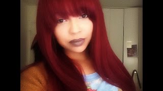 Evawigs.Com Full Lace Wig With Bangs 99J