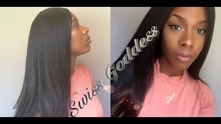 The Stylist Synthetic Lace Front Wig 4X4 Swiss Lace Silk Top Swiss Goddess *Samsbeauty*
