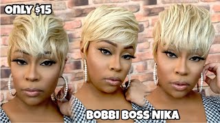 $15 Blonde Pixie | Bobbi Boss Full Cap Wig- Nika