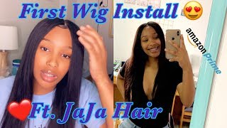Installing A Lace Wig For The First Time | Amazon Prime 13X6 Lace Front Wigs Ft Jaja Hair