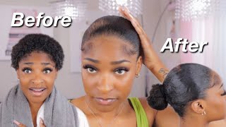 How To : No Part Slick Back On Very Short Natural Type 4 Hair | Eva Williams