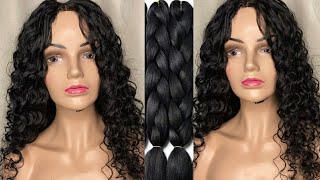 Diy Curly Crochet Wig Using Kanekalon Braiding Hair Extension/How To Curl Braid Extension