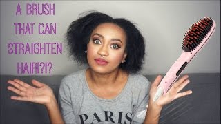 A Brush That Can Straighten Hair!?!? //Natural Hair//Ali Express Lace Wig - Review