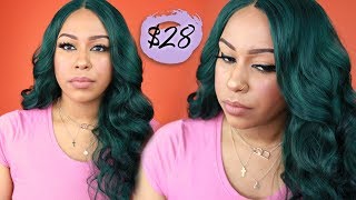$28 | It'S A Wig Synthetic Swiss Lace Wig - Houston | Midnight Green | Hairsofly