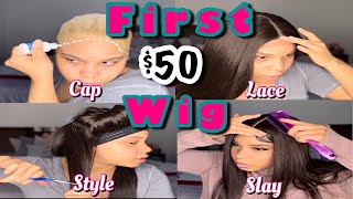 Installing A Wig For The First Time | I Bought A Beauty Supply Store Wig