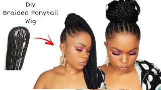 Diy $ 3 Braided Ponytail Wig Using Crystal Braiding Hair.