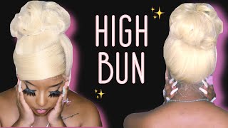 Styling A “360” Synthetic Lace Wig!!? - Sensationnel Akeelah High Bun (2021) #Blonde #613 #Wigs