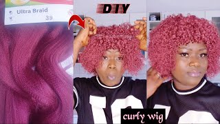 Diy Curly Crochet Wig | Easy $3  Crochet Wig Using Braiding Hair