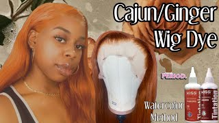 Perfect Ginger/Cajun Spice For Dark Skin | Full Lace Wig Dye Feat. Watercolor Method