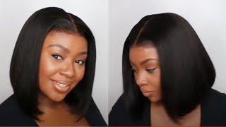 Perfect Deep Part Bob Lace Wig Install | Ultomate Melted Hairline Ft. Myfirstwig