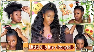 Tutorial: Clip Ins Hair + Clip Ins Ponytail For Halfuphalfdown! Beginners Friendly #Ulahair