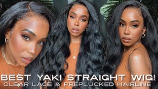 Best Yaki Kinky Straight Wig For Beginners | Preplucked Clear Lace Front | Xrsbeauty | Alwaysameera