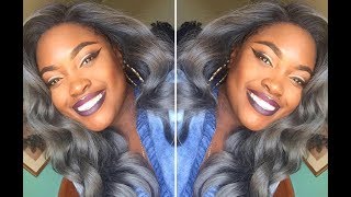 Gray (Synthetic) Lace Front Wig Review | New Born Free | Naijaabynature