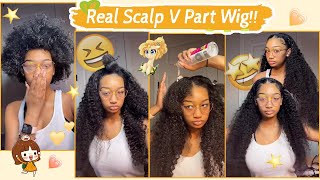 3Mins Quickly Install V Part Wig! Most Realistic Glueless Wig | #Viral Style #Ulahair