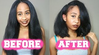How To Cut A Wig Into A Bob Tutorial  (Easiest Method)!!!