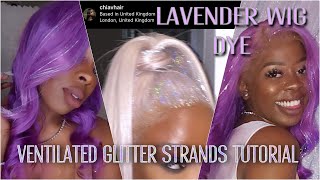Lavender Wig Dye W/ Detailed Ventilated Tinsel Tutorial | Sparkly & Heat Resistant | Just Raee