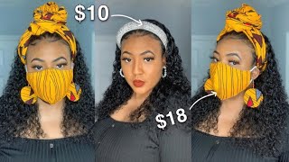 Low Cost Amazon Headband Wigs | Wet And Wavy Hair + Lazy Girl Approved Amazon Human Hair Wigs