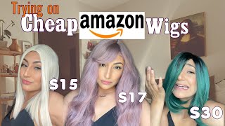 Trying On Cheap Amazon Wigs Under $30 | Wine And Wigs Pt.1