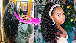 How To: Turn An Old Wig Into A Ponytail | Deep Wave Closure Wig To Curly Ponytail