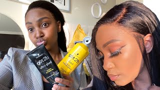 Quick Glueless Lace Frontal Installation | South African Youtuber