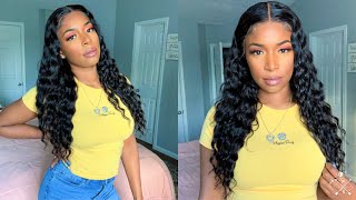 Affordable Pre Plucked Deep Wave Lace Front Wig | 22 Inch Human Hair Wig | Donmily Hair