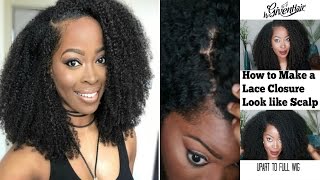 How To:Upart Wig To Full Wig With Hergivenhair |How To Make A Lace Closure Look Like Scalp| (No Sew)