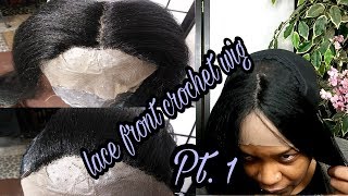 How To Lace Front Crochet Wig Pt.1 (Ventilating The Frontal)