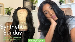 Swiss Lace, Preplucked W/ Baby Hair Synthetic Wig | Friday Night Hair Gls211 | Synthetic Sunday