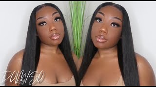 One Of The Best Brazilian Straight Amazon Wigs! 4X4 Silky Straight Lace Closure Wig| Domiso Hair