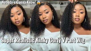 Nobody'S Gonna Know! | Most Realistic Kinky Curly V Part Wig | Unice Hair