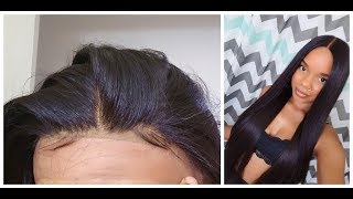 Customizing A 13X4 Synthetic Lace Frontal Wig! Melanin Queen Yaky Sleek 30