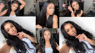 Start To Finish Lace Wig Install | Straight To Curls Tutorial | Allovehair Alexpress