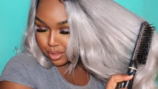 Aliexpress Lace Wig♡Grey Dark Roots + Styling | Featuring Aurica Wigs
