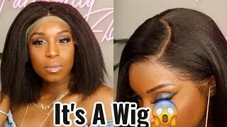 Another Winner!  Most Realistic Glueless Kinky Straight Bob Lace Wig Ft Omgqueenhair
