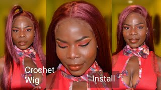 Installing A Lace Front Crochet Wig | Straight Red Hair