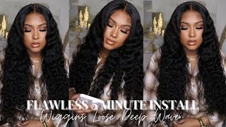 Flawless 5 Minute Install | Wiggins Loose Deep Wave 5X5 Hd Lace Wig