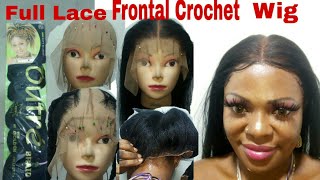How To Make And Install A 360 Full Lace Frontal Crochet Wig Cap +With Back Application / No Band