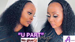 Turning My Sister Into Me | U Part Jerry Curl Wig Ft Alimice | No Glue  No Lace