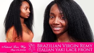 Natural Lace Wigs(Aliexpress) Brazilian Italian Yaki Lace Front/U Part
