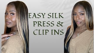 Quick & Easy New Hairdo: Upart Wig W/ Blonde Clip-Ins Silk Press