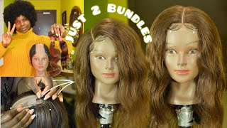 Making A Diy 2X5 Ventilated Lace Wig With Just 2 Bundles Of Human Hair | From Scratch